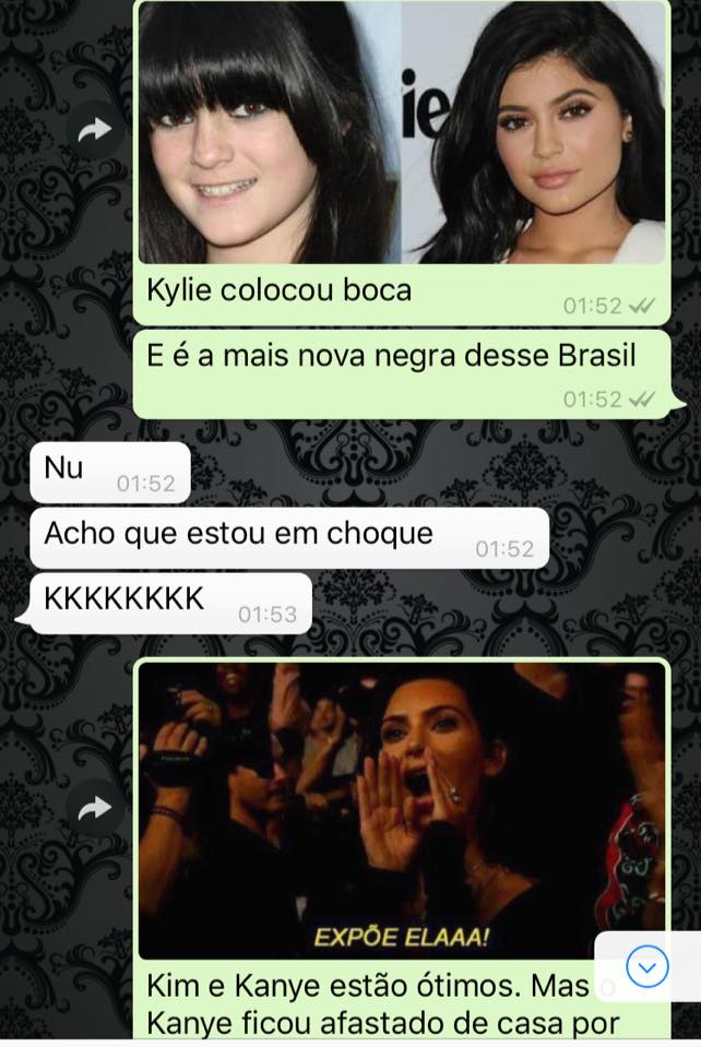 Alguém decidiu explicar como funciona a família Kardashian-Jenner por mensagens de Whatsapp