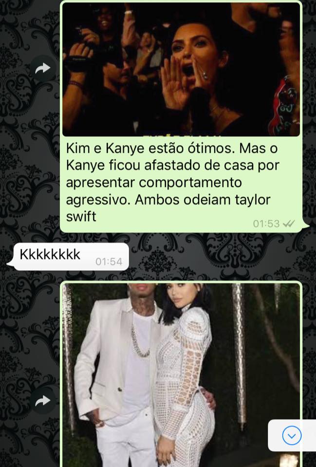 Alguém decidiu explicar como funciona a família Kardashian-Jenner por mensagens de Whatsapp