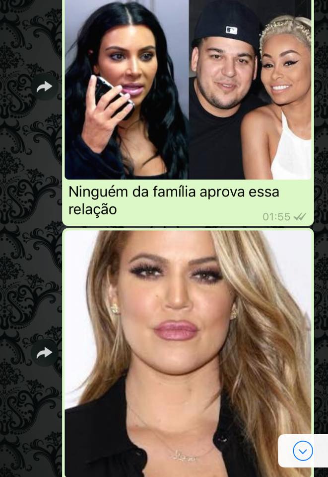 Alguém decidiu explicar como funciona a família Kardashian-Jenner por mensagens de Whatsapp