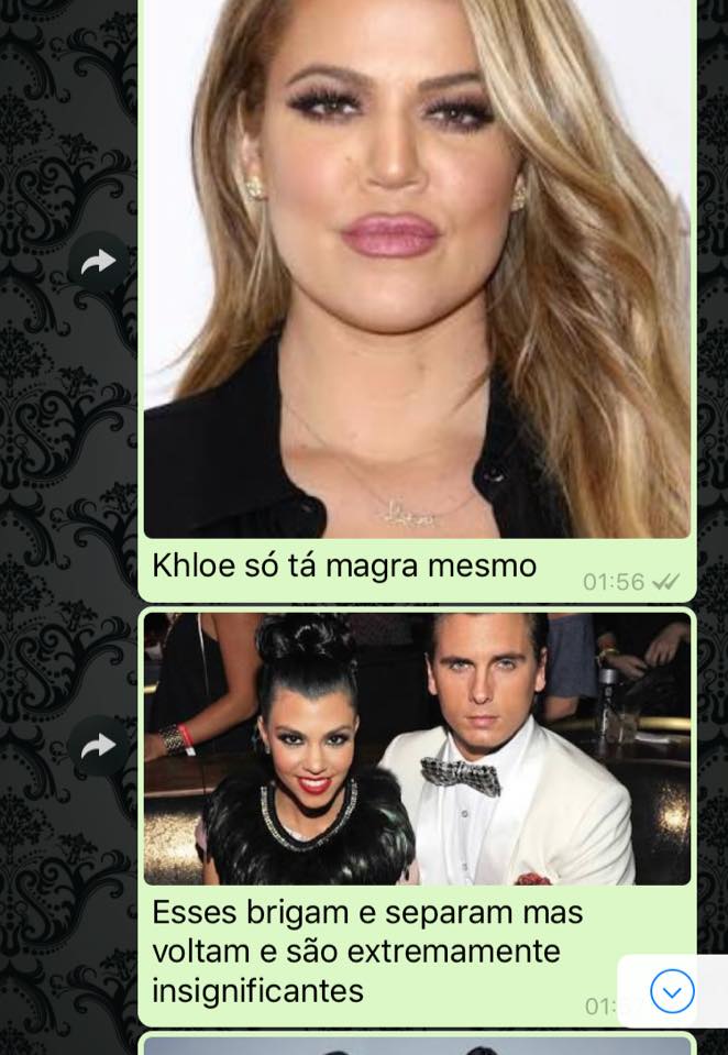 Alguém decidiu explicar como funciona a família Kardashian-Jenner por mensagens de Whatsapp