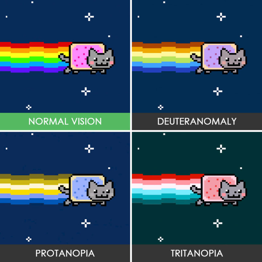 Entenda como diferentes tipos de daltonismo podem alterar a percepção de cores de um indivíduo