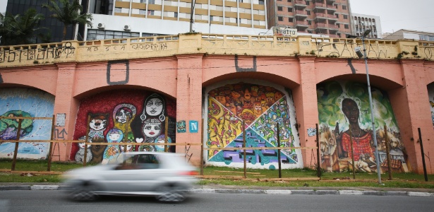 Grafites do Arcos do Janio na área central de São Paulo