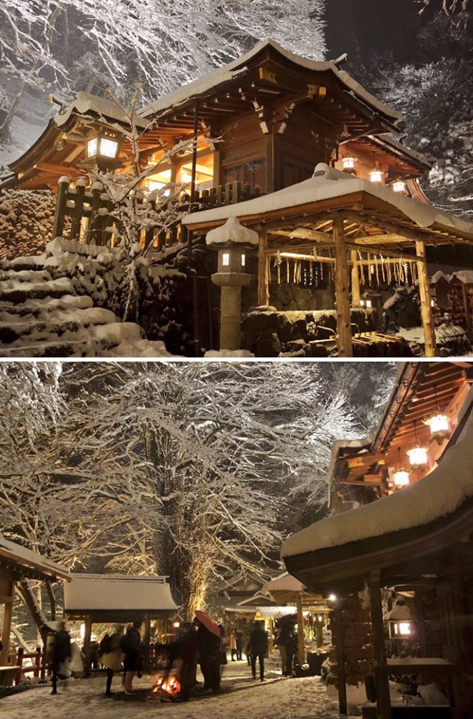 A antiga capital japonesa tem vivido alguns de seus dias mais frios no Inverno, com temperaturas menores que 0° Celsius. Com isso, Kyoto virou um mundo mágico branco, cheinho de neve