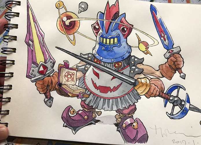 Thomas Romain é um artista francês que mora em Tóquio, no Japão. Ele transforma os desenhos dos filhos em personagens
