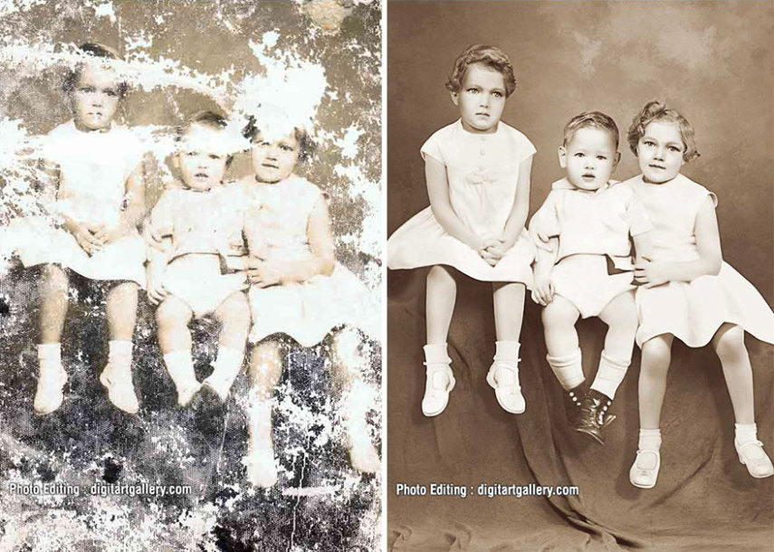 Em tempos de fotos digitais nunca reveladas, a ucraniana Tetyana Dyachenko resolveu usar a tecnologia para restaurar foto