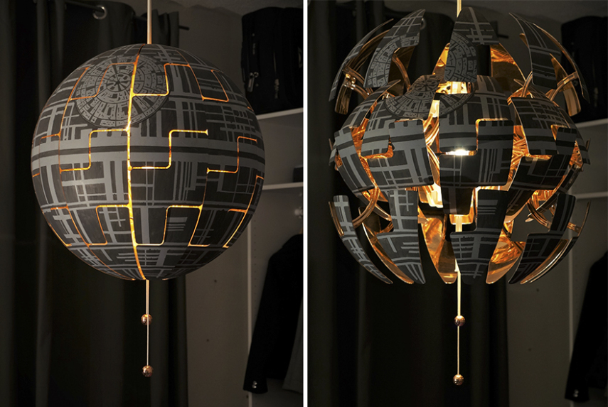 Luminária vira Estrela da Morte, de Star Wars