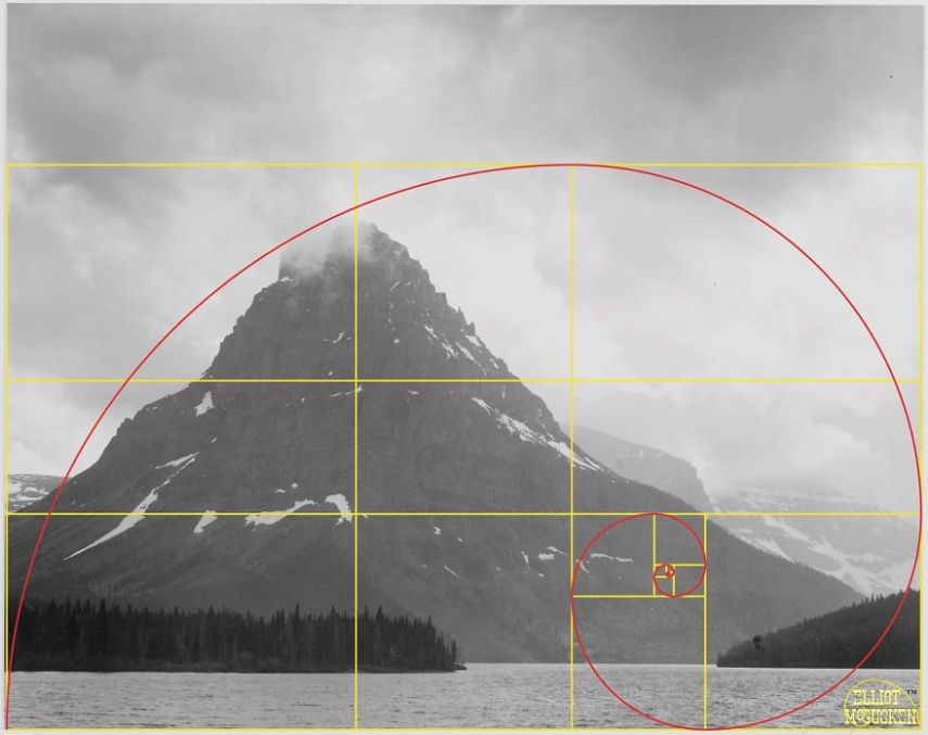 Imagens de Ansel Adams analisadas pela proporção áurea