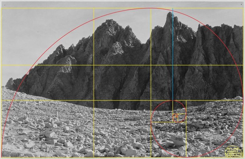 Imagens de Ansel Adams analisadas pela proporção áurea