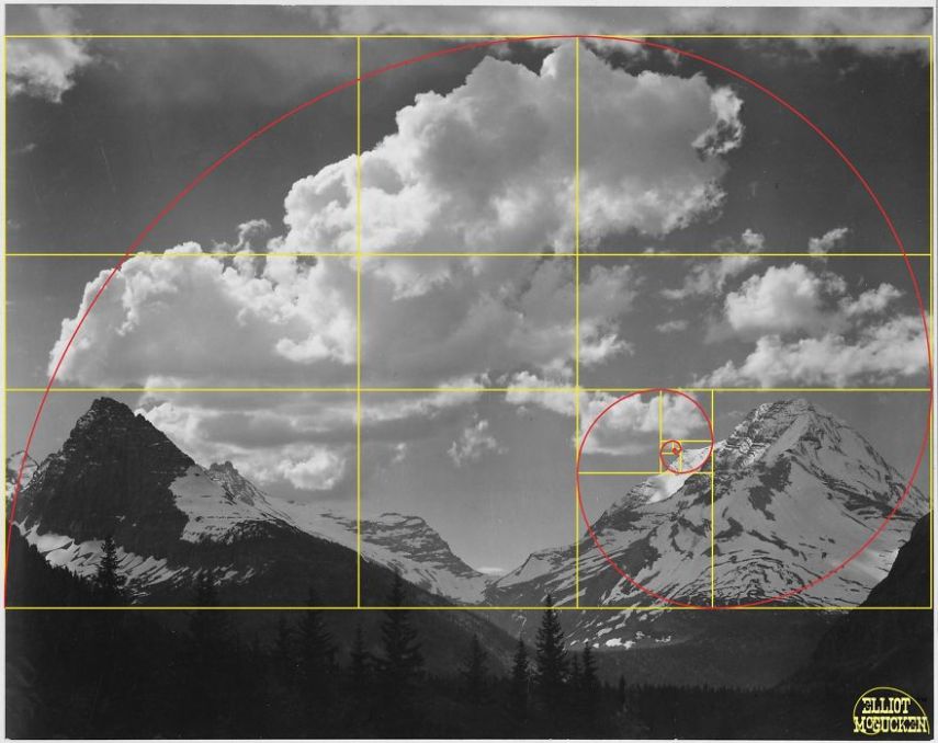 Imagens de Ansel Adams analisadas pela proporção áurea