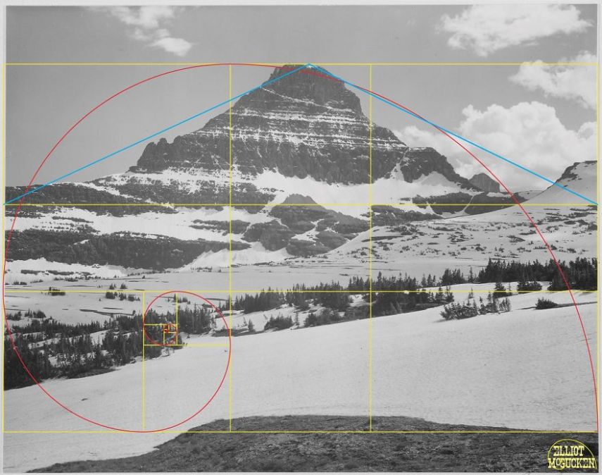 Imagens de Ansel Adams analisadas pela proporção áurea