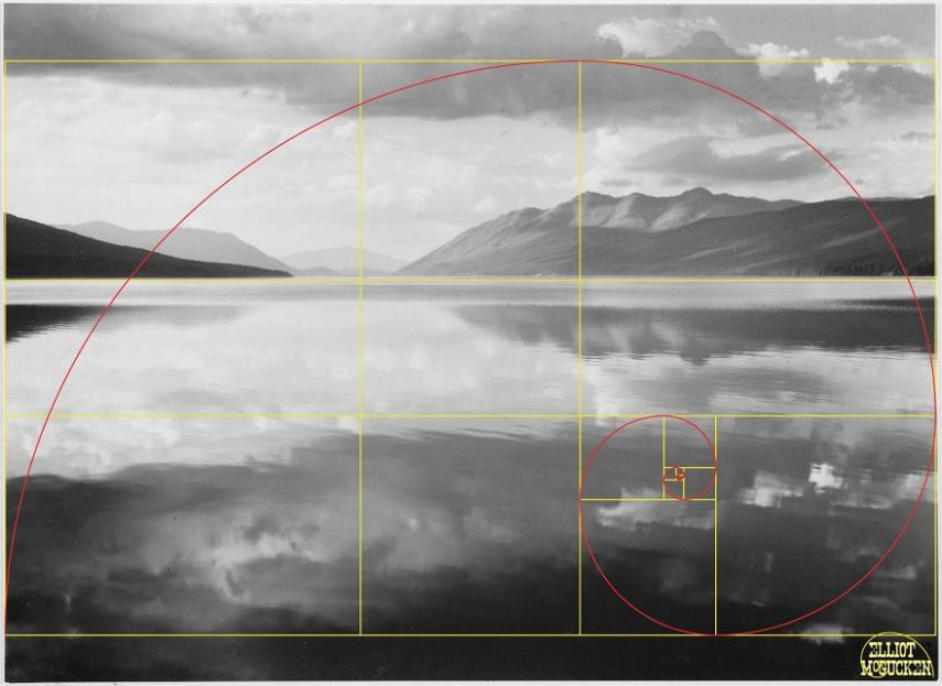 Imagens de Ansel Adams analisadas pela proporção áurea