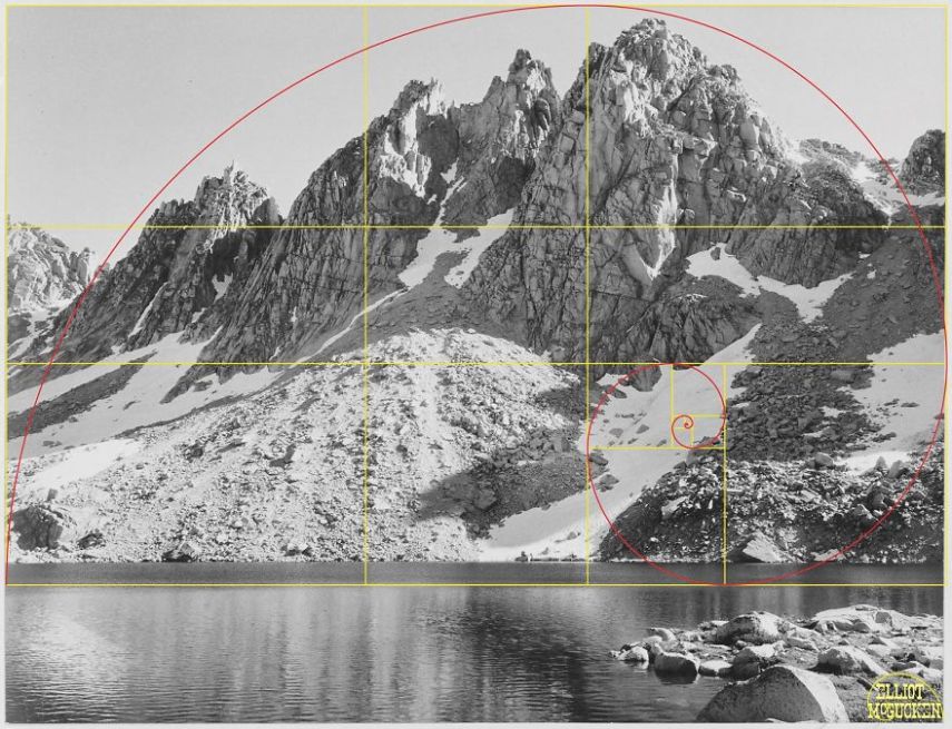 Imagens de Ansel Adams analisadas pela proporção áurea