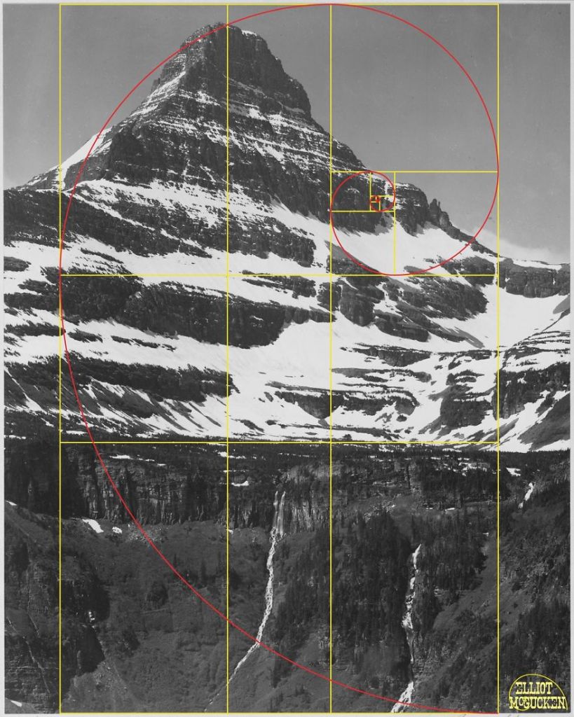 Imagens de Ansel Adams analisadas pela proporção áurea
