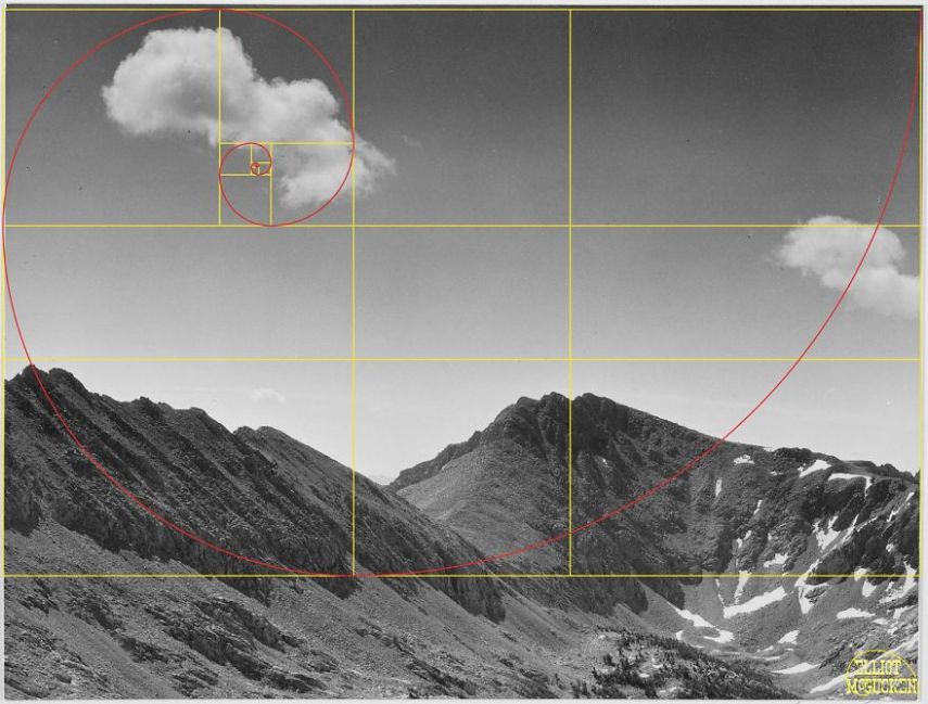 Imagens de Ansel Adams analisadas pela proporção áurea
