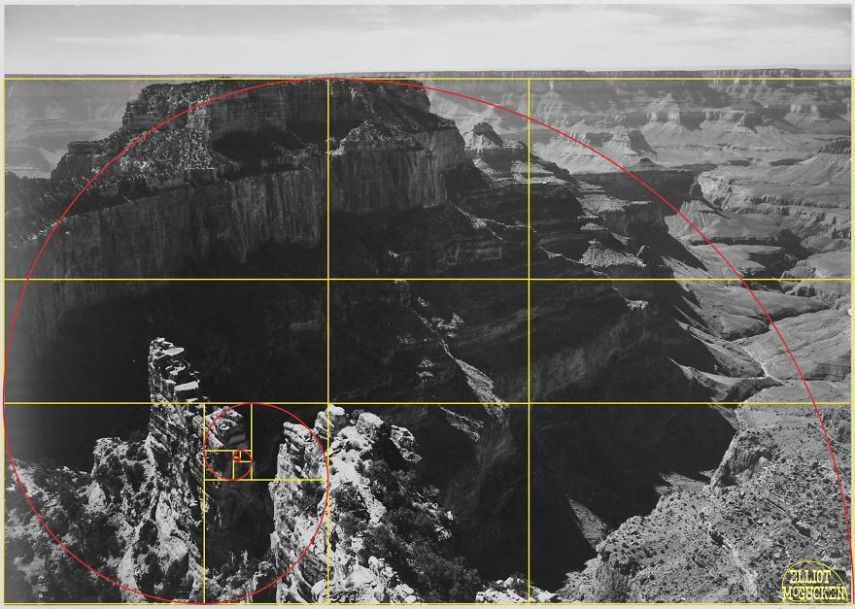 Imagens de Ansel Adams analisadas pela proporção áurea