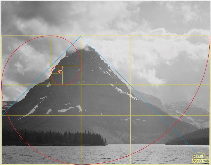 Imagens de Ansel Adams analisadas pela proporção áurea
