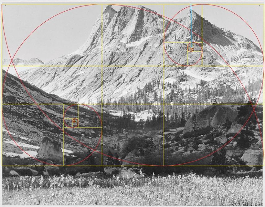 Imagens de Ansel Adams analisadas pela proporção áurea