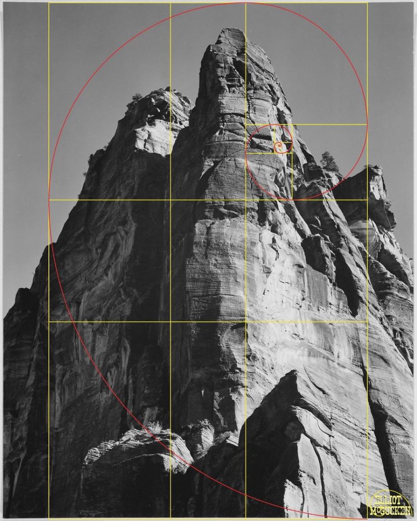 Imagens de Ansel Adams analisadas pela proporção áurea