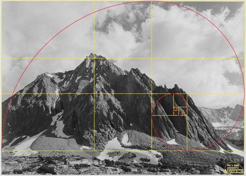 Imagens de Ansel Adams analisadas pela proporção áurea