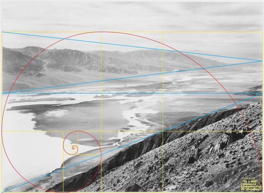 Imagens de Ansel Adams analisadas pela proporção áurea