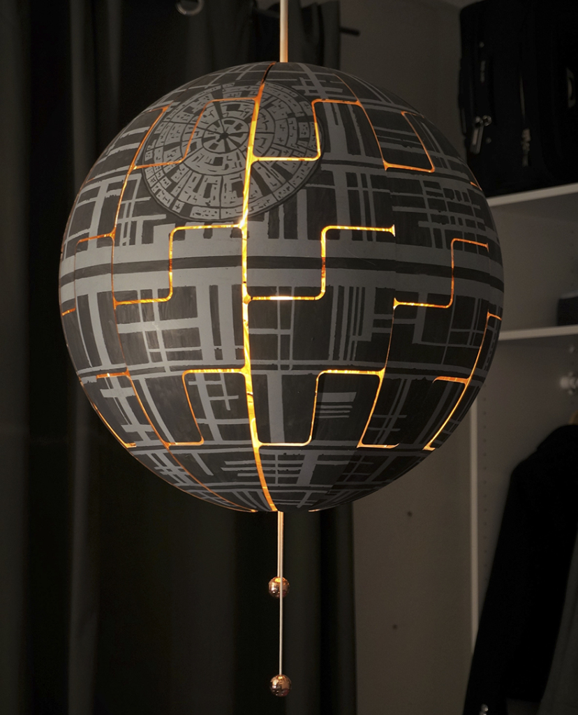 Luminária vira Estrela da Morte, de Star Wars