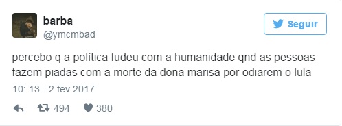 Reações das redes à morte da ex-primeira dama