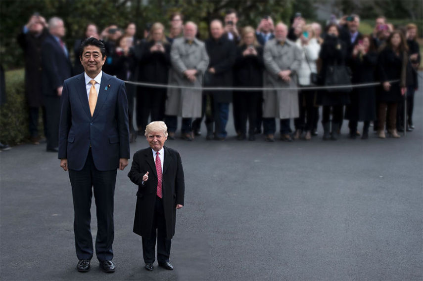 Montagens com miniaturas de Donald Trump viram febre