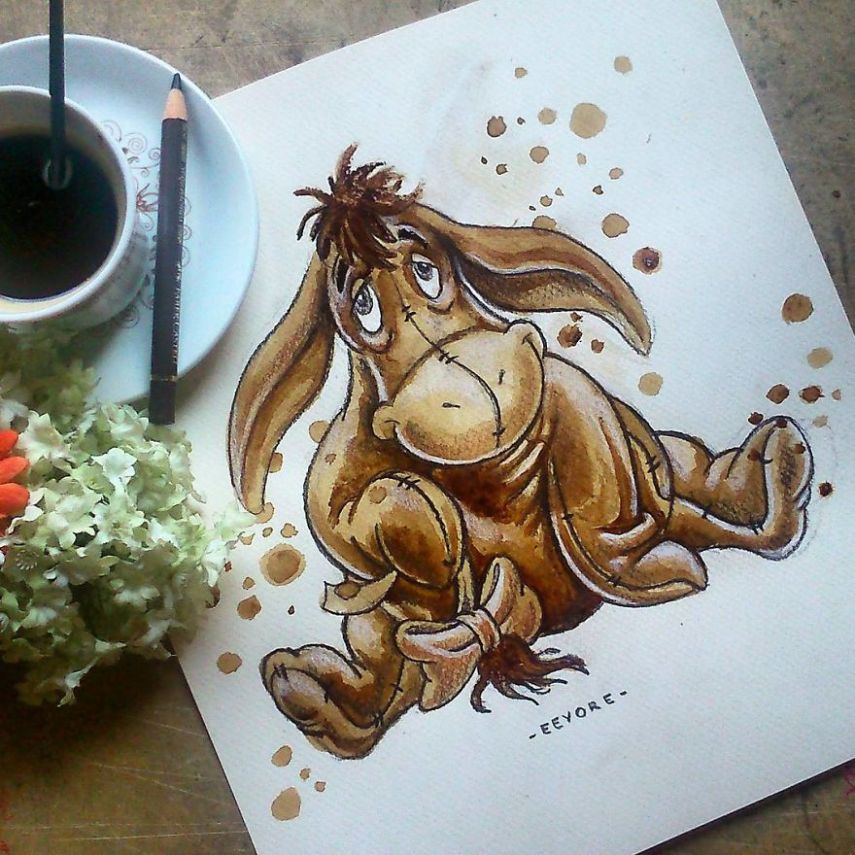 Nuria Salcedo é uma artista que usar um material um pouco diferente para pintar retratos: café! Sim, a artista usa a bebida, junto com lápis marrom e papel próprio para aquarelas e faz desenhos incríveis
