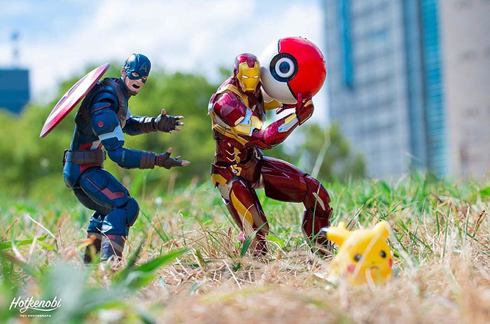 Artista japonês cria fotos impressionantes com bonecos de super-heróis 