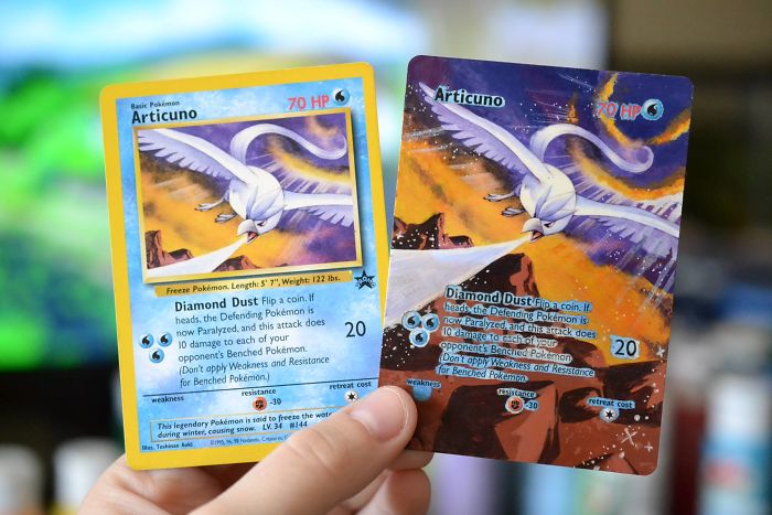 Artista transforma cartas danificadas com novas cores e ilustrações dos nossos Pokémons favoritos. Que saudade de jogar!