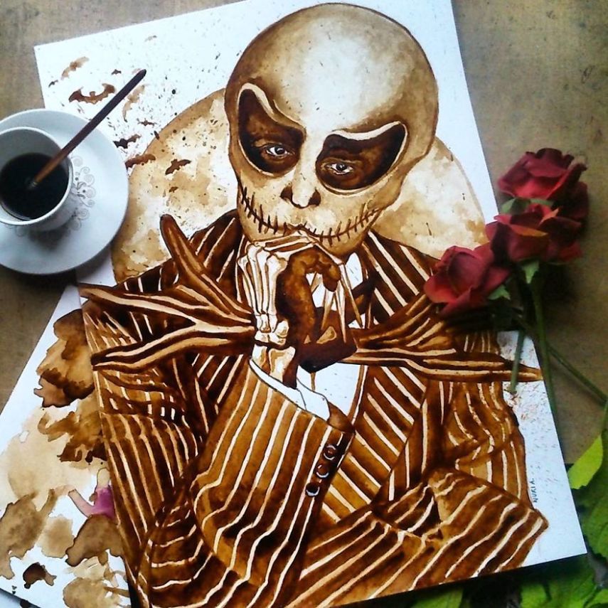 Nuria Salcedo é uma artista que usar um material um pouco diferente para pintar retratos: café! Sim, a artista usa a bebida, junto com lápis marrom e papel próprio para aquarelas e faz desenhos incríveis