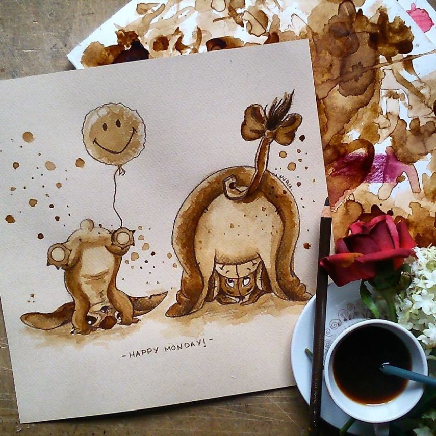 Nuria Salcedo é uma artista que usar um material um pouco diferente para pintar retratos: café! Sim, a artista usa a bebida, junto com lápis marrom e papel próprio para aquarelas e faz desenhos incríveis
