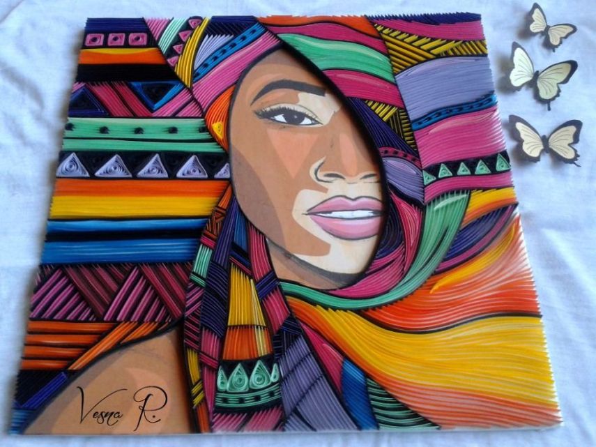 Artista plástica  Vesna Rikic cria telas com papel