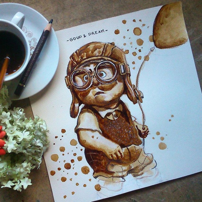 Nuria Salcedo é uma artista que usar um material um pouco diferente para pintar retratos: café! Sim, a artista usa a bebida, junto com lápis marrom e papel próprio para aquarelas e faz desenhos incríveis