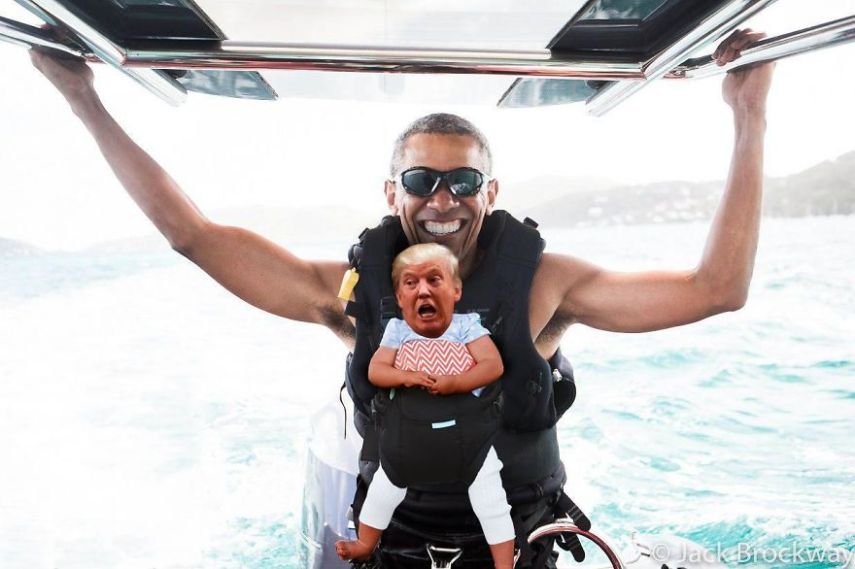 Montagens com miniaturas de Donald Trump viram febre