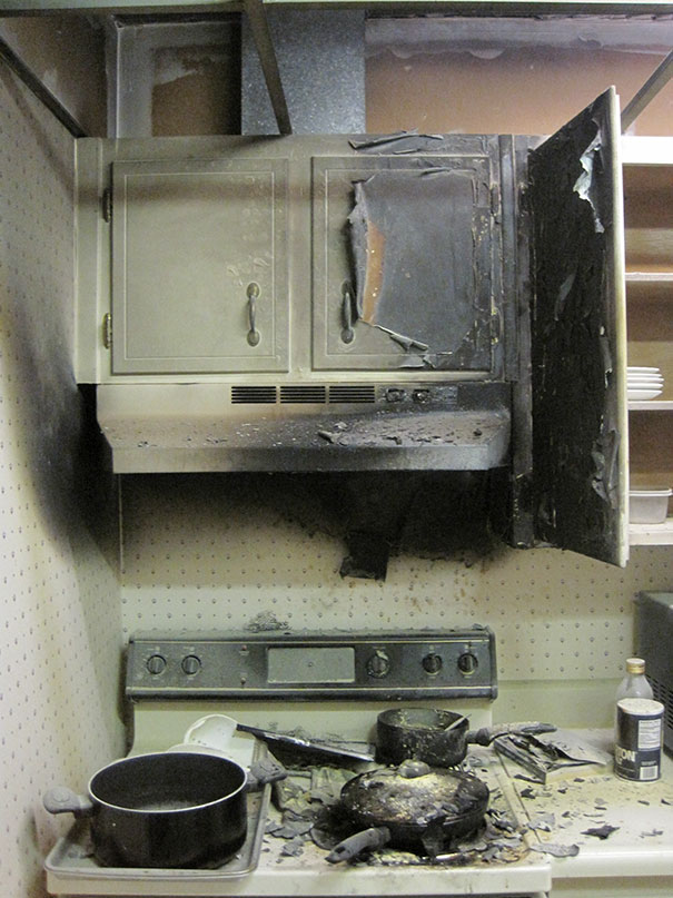 Sujou um pouco a cozinha, nada grave