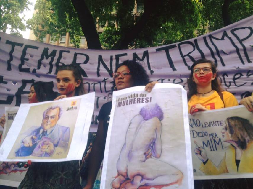 Ato em apoio à Greve das Mulheres no Rio de Janeiro