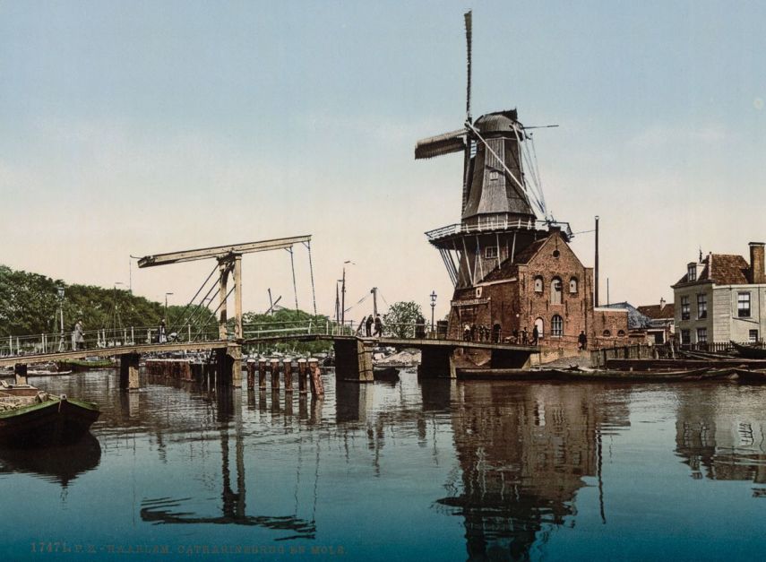 Catharine Bridge e windmill, Haarlem