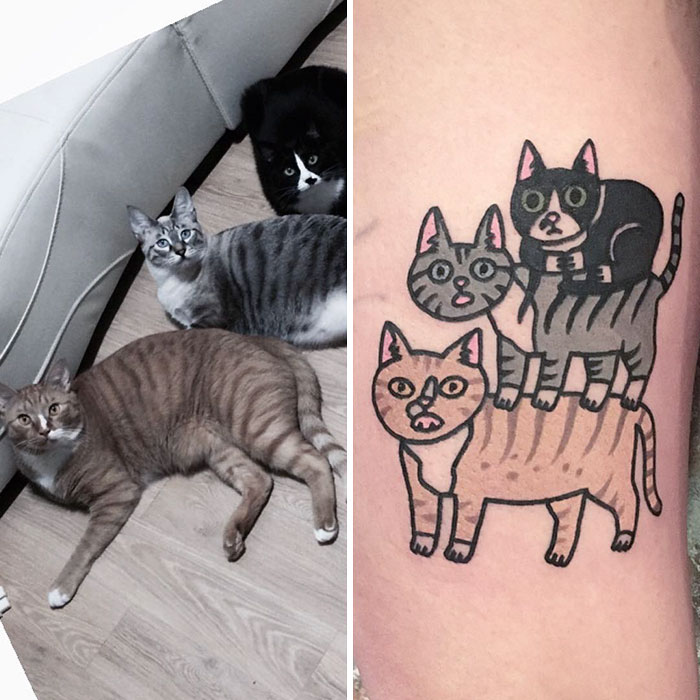O artista sul-coreano Jiran é conhecido por transformar os animais de estimação das pessoas em tatuagens divertidas