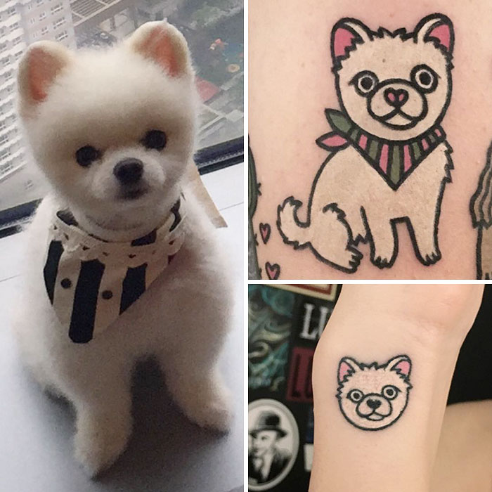 O artista sul-coreano Jiran é conhecido por transformar os animais de estimação das pessoas em tatuagens divertidas