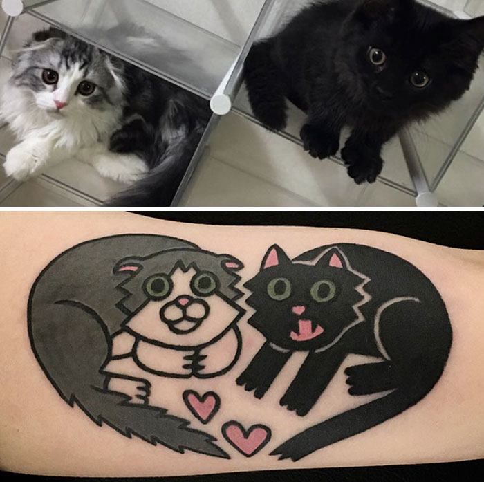 O artista sul-coreano Jiran é conhecido por transformar os animais de estimação das pessoas em tatuagens divertidas