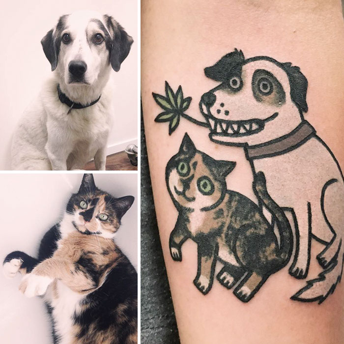 O artista sul-coreano Jiran é conhecido por transformar os animais de estimação das pessoas em tatuagens divertidas