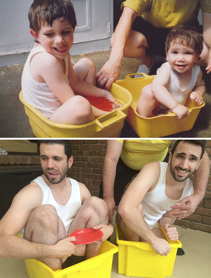 Essas pessoas recriaram fotos da infância de um jeito incrível! Quer participar também? Mande a sua foto para a gente!