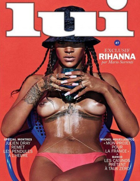 RiRi foi banida depois de postar a foto de capa da revista francesa Lui. Ela já havia provocado com fotos do ensaio da Vogue