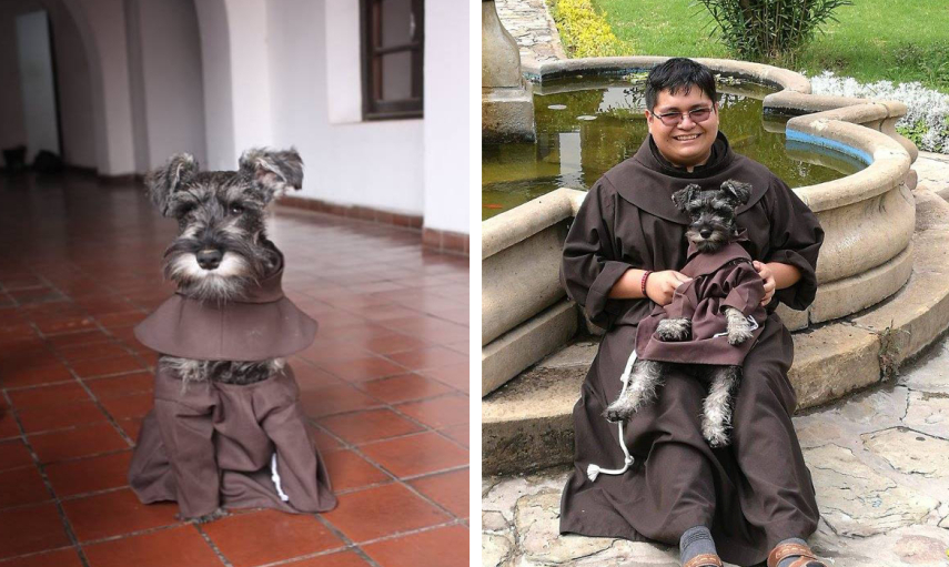Cachorro vira monge na Bolívia