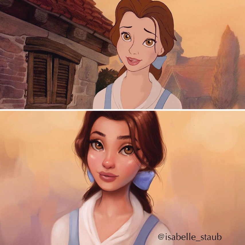 Isabelle Straub é uma ilustradora que resolveu recriar as princesas na Disney. 