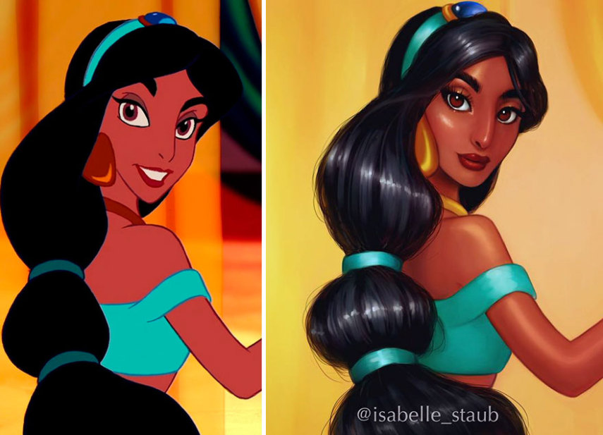 Isabelle Straub é uma ilustradora que resolveu recriar as princesas na Disney. 