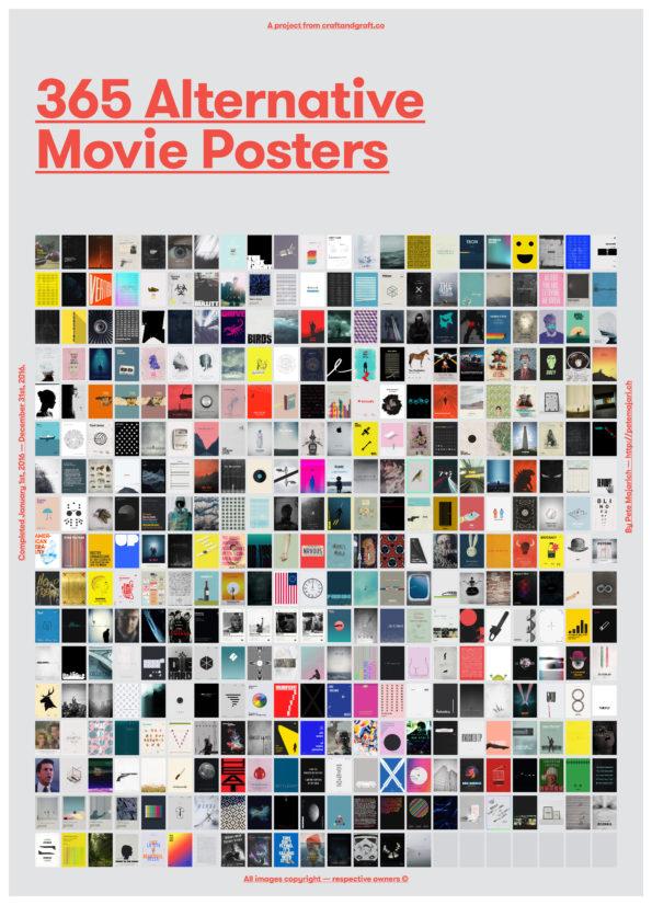 Peter Majarich, designer gráfico, fez um desafio a si mesmo: refazer um pôster de um filme por dia durante um ano