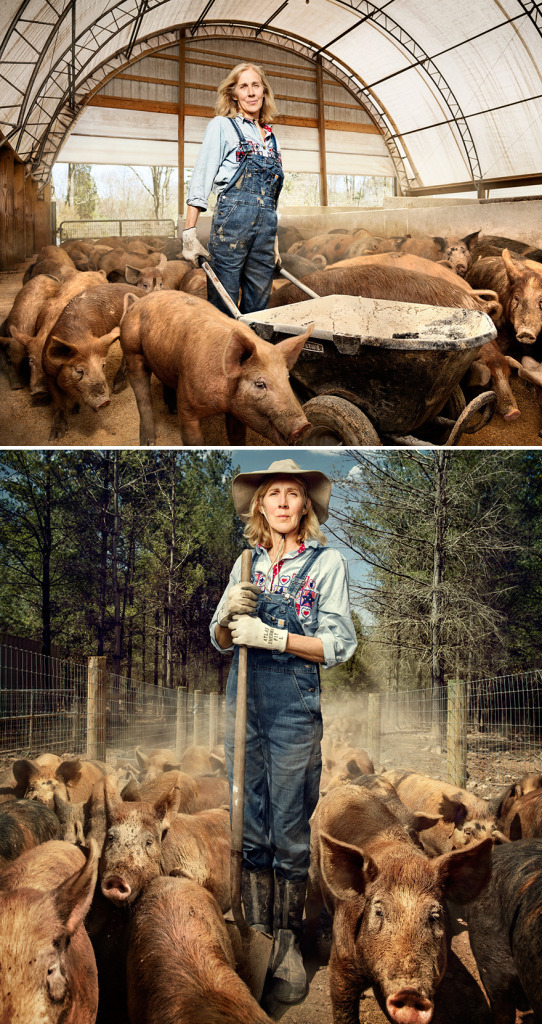 Nancy Poli, comanda uma fazenda de porcos em Saylorsburg