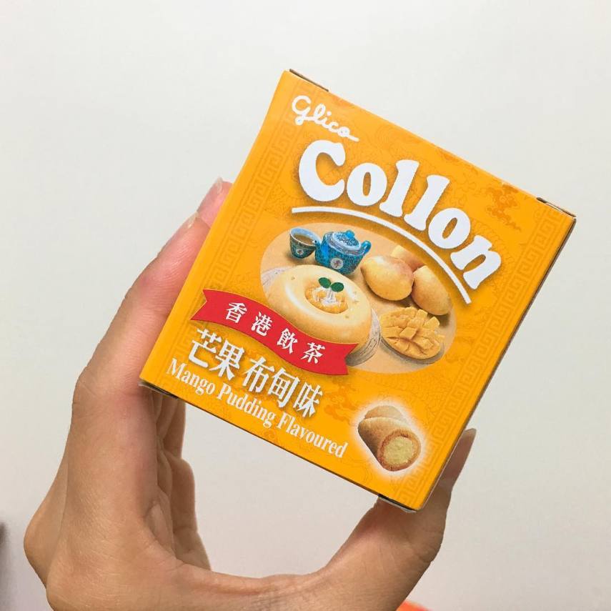 Collon são um contraste perfeito do biscoito crocante da bolacha e recheio de creme. Eles vêm em uma tonelada de sabores, incluindo pudim de manga (na foto)